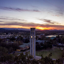 Landscape of UCR with bell tower