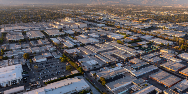 Aerial of factories