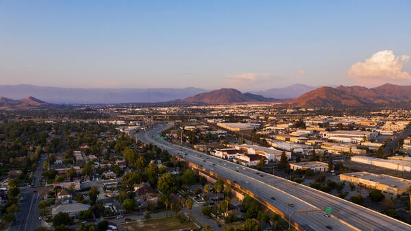 Aerial view of the suburbs