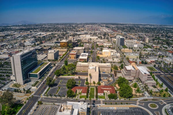An aerial view of San Bernardino