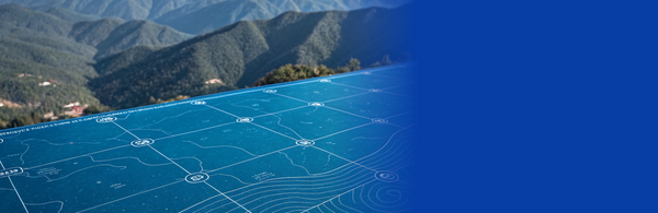 GIS map with mountains in the background