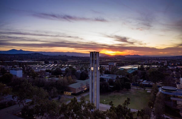 Landscape of UCR with bell tower