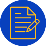 Icon of paper and pencil.