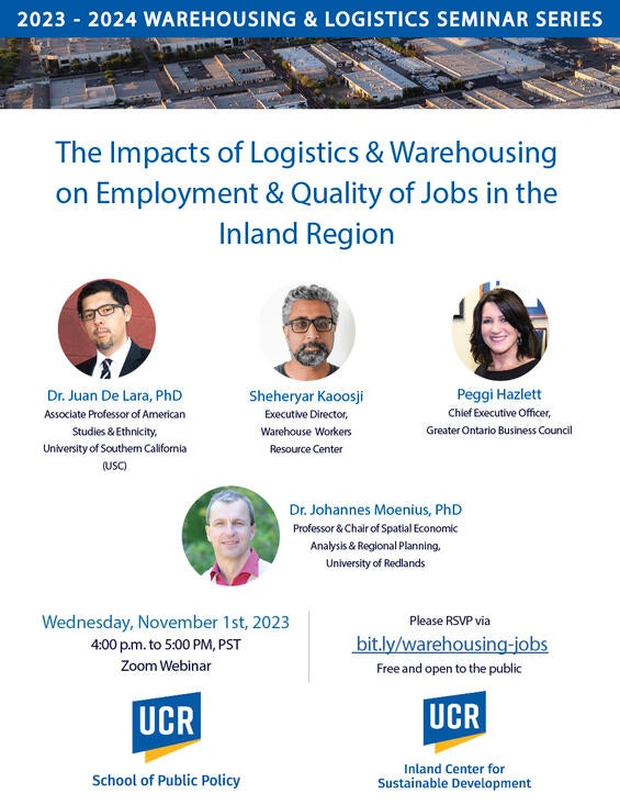 Flyer for Warehousing & Logistics Seminar Series