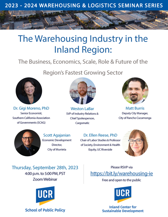 Flyer for Warehousing & Logistics Seminar Series